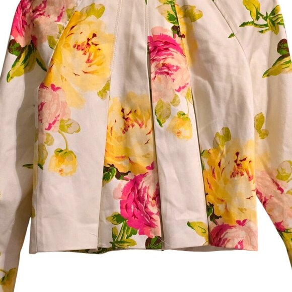 Juicy Couture White Bloomed Print Floral Jacket Sz M - Picture 10 of 15